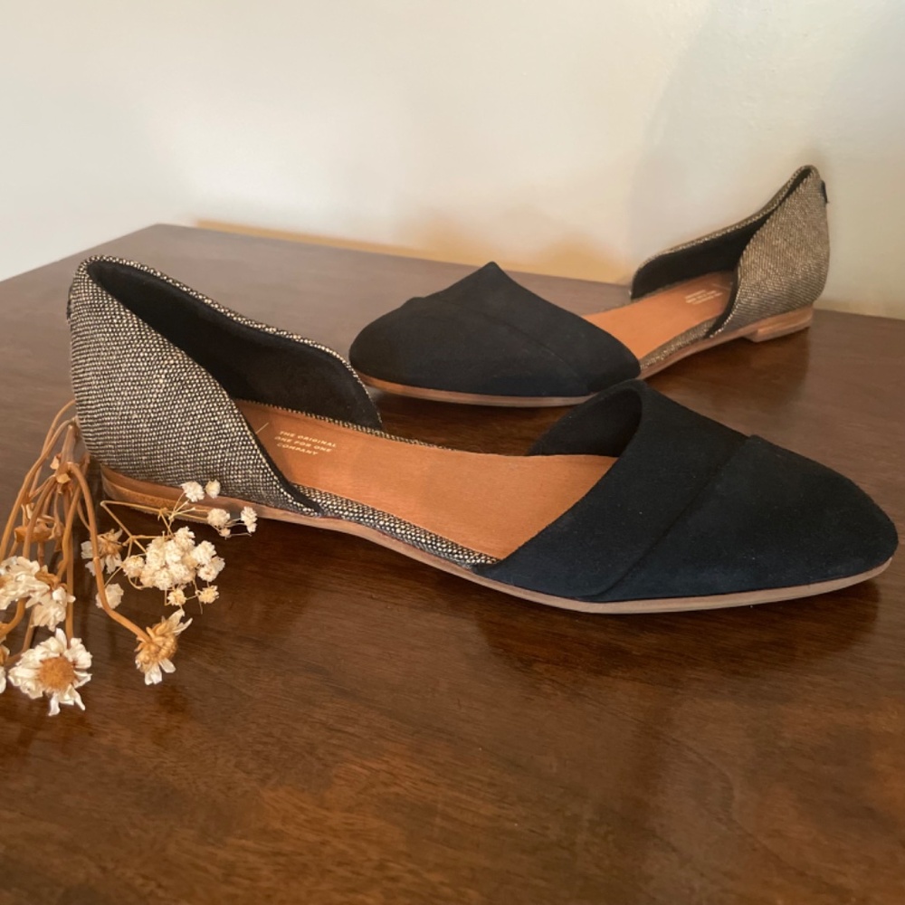 TOMS Black suede d’orsay flats - Picture 8 of 8